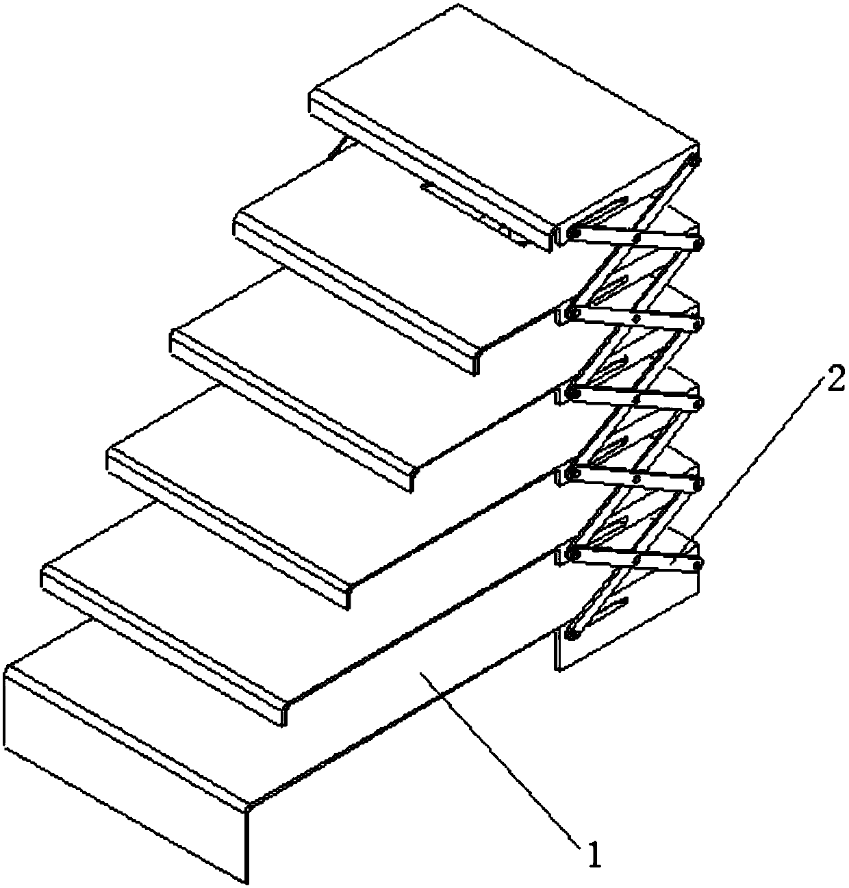 Foldable ladder for CT (computed tomography) examination couch