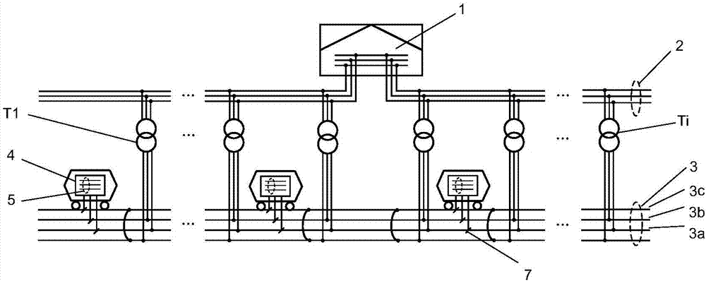 Three-phase traction electricity supplying system