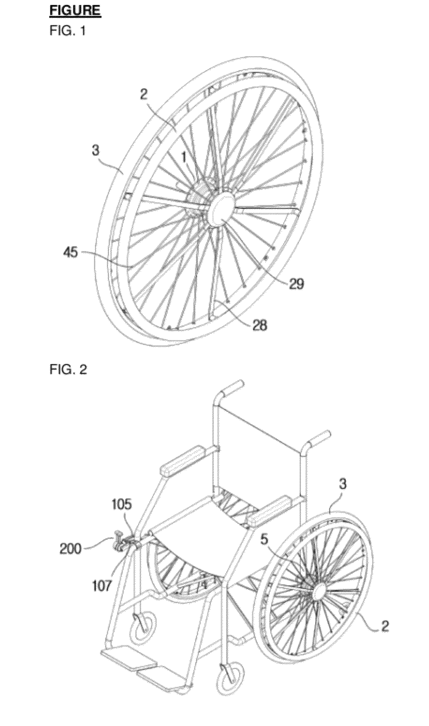 Manual wheelchair wheel and apparatus for controlling same
