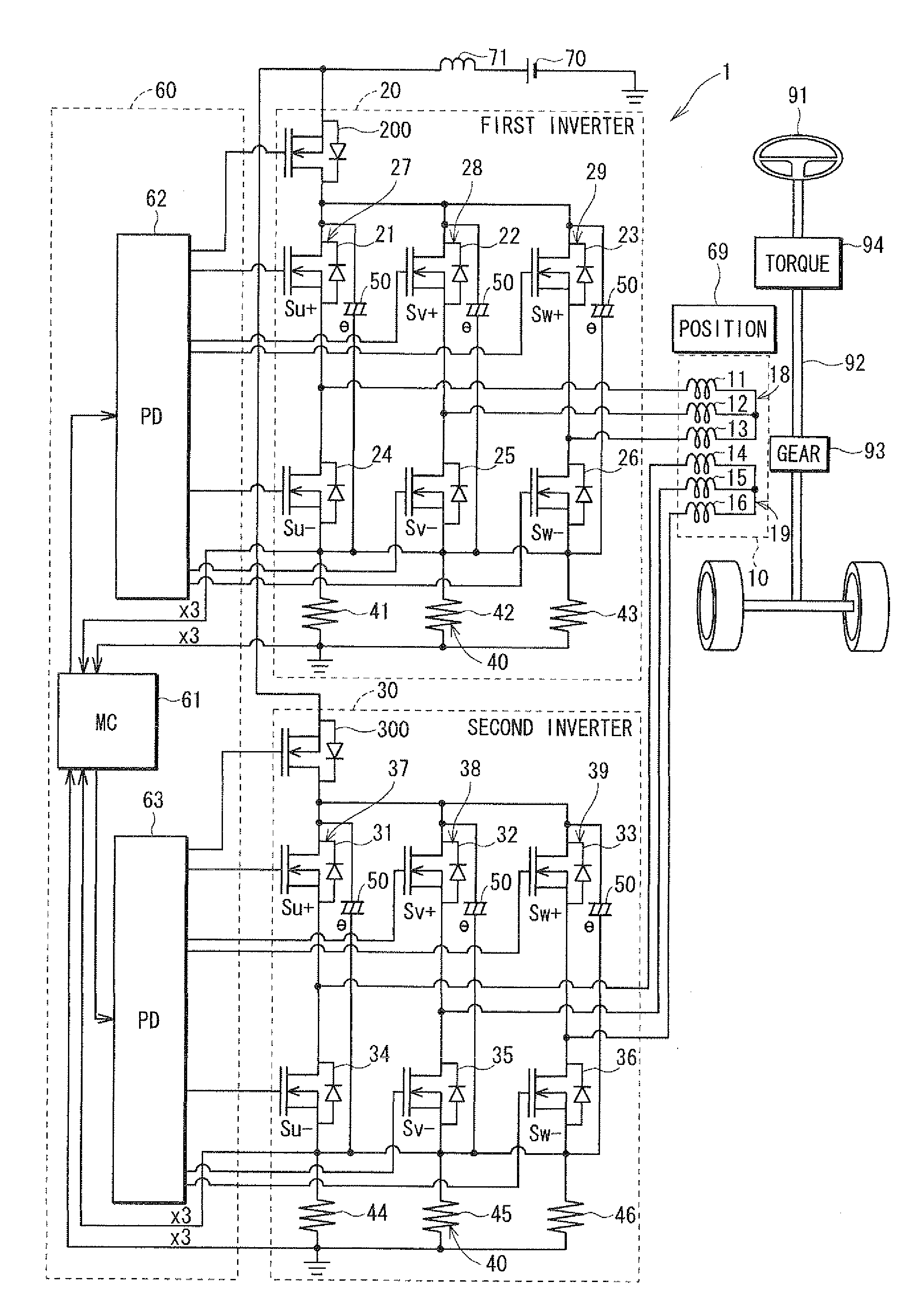Multi-phase rotary machine control apparatus and electric power steering system using the same