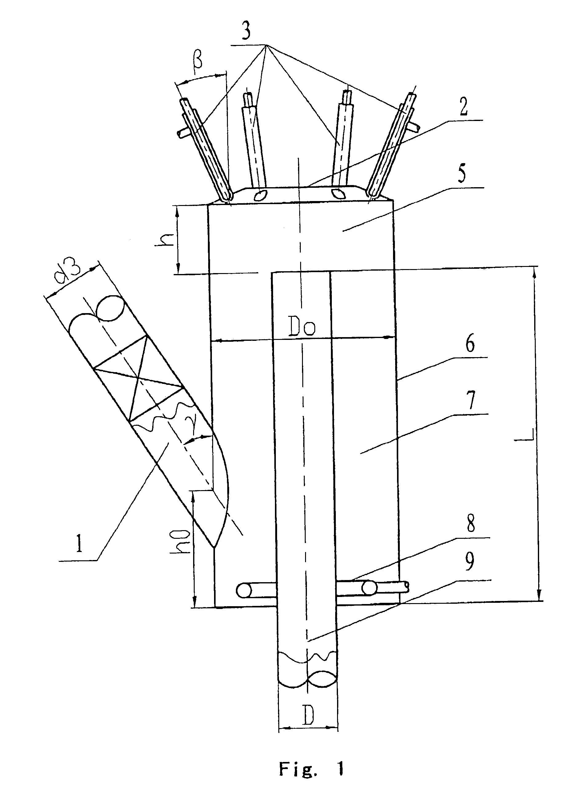 Downflow catalytic cracking reactor and its application
