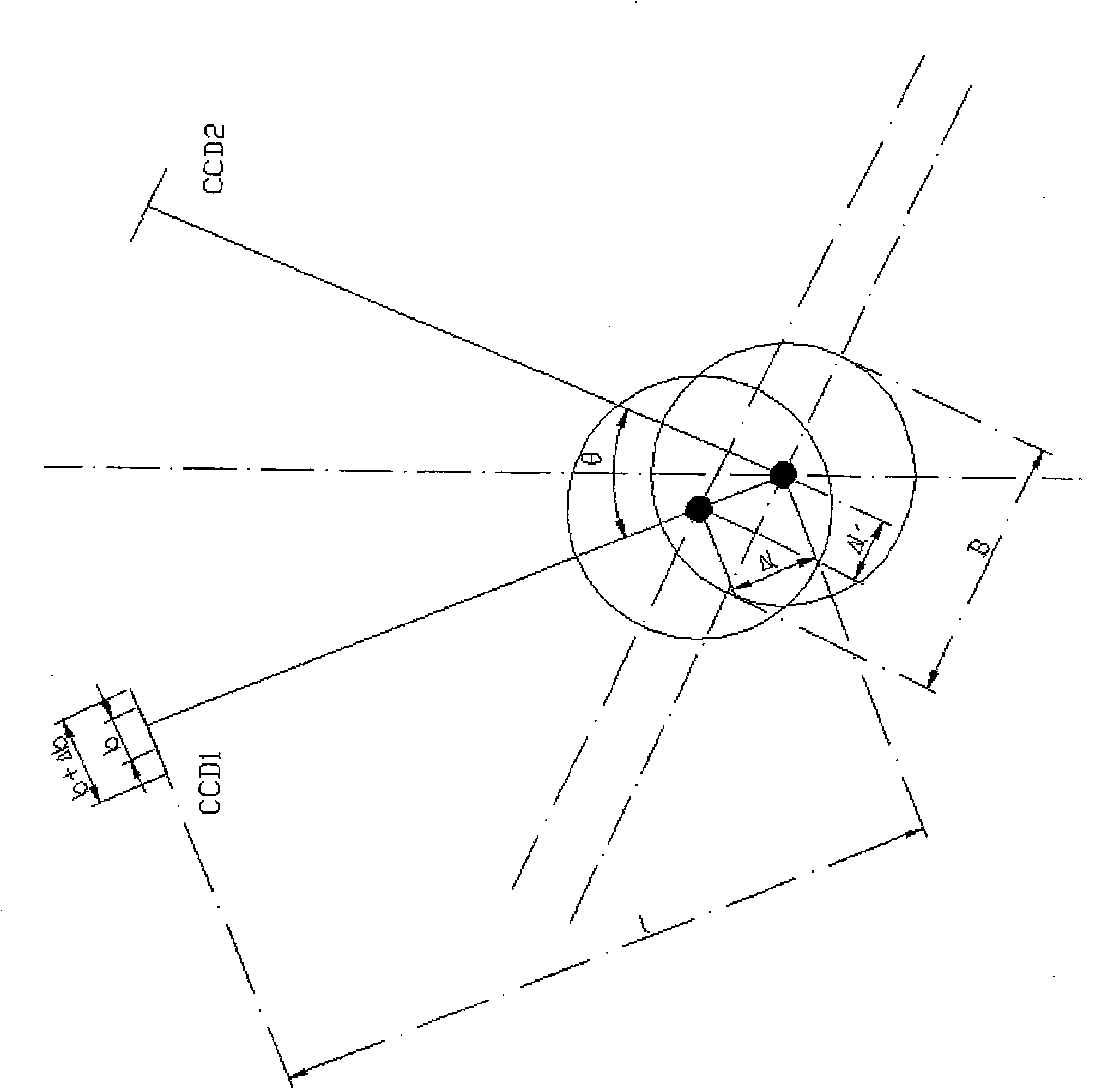 Method and device for measuring external diameter of heavy-calibre seamless steel pipe on line by using CCD (Charge Coupled Device) cameras