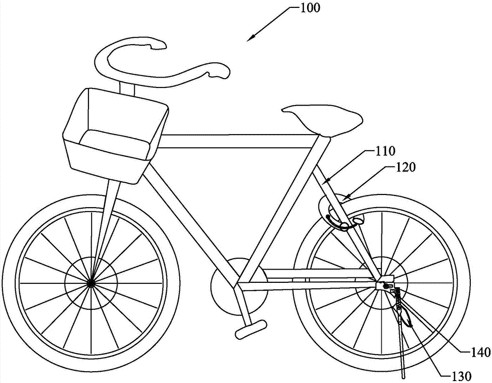 Method and system for bicycle locking, and bicycle