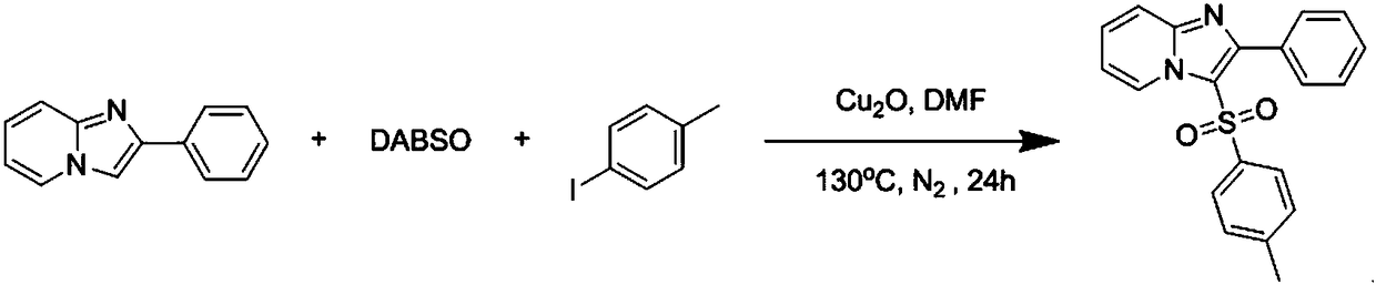 Copper catalytic synthesis method of organic sulphone compound and application