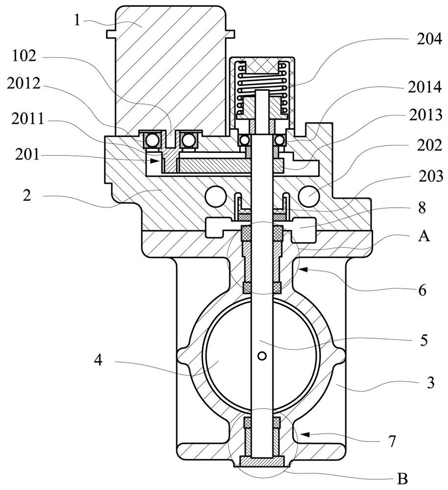 Valve assembly at high-temperature end for exhaust gas recirculation