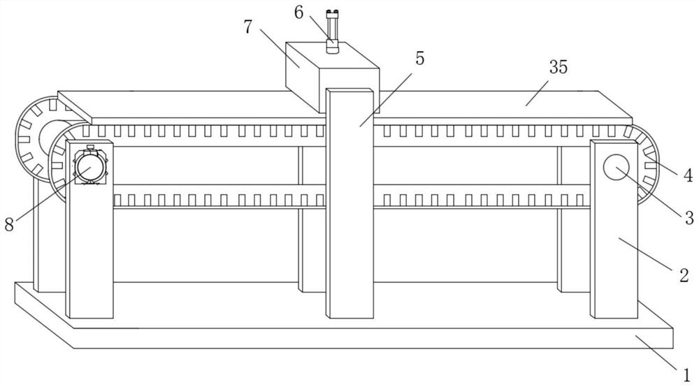 Embossing device and process for producing paper surface gypsum embossed acoustic board