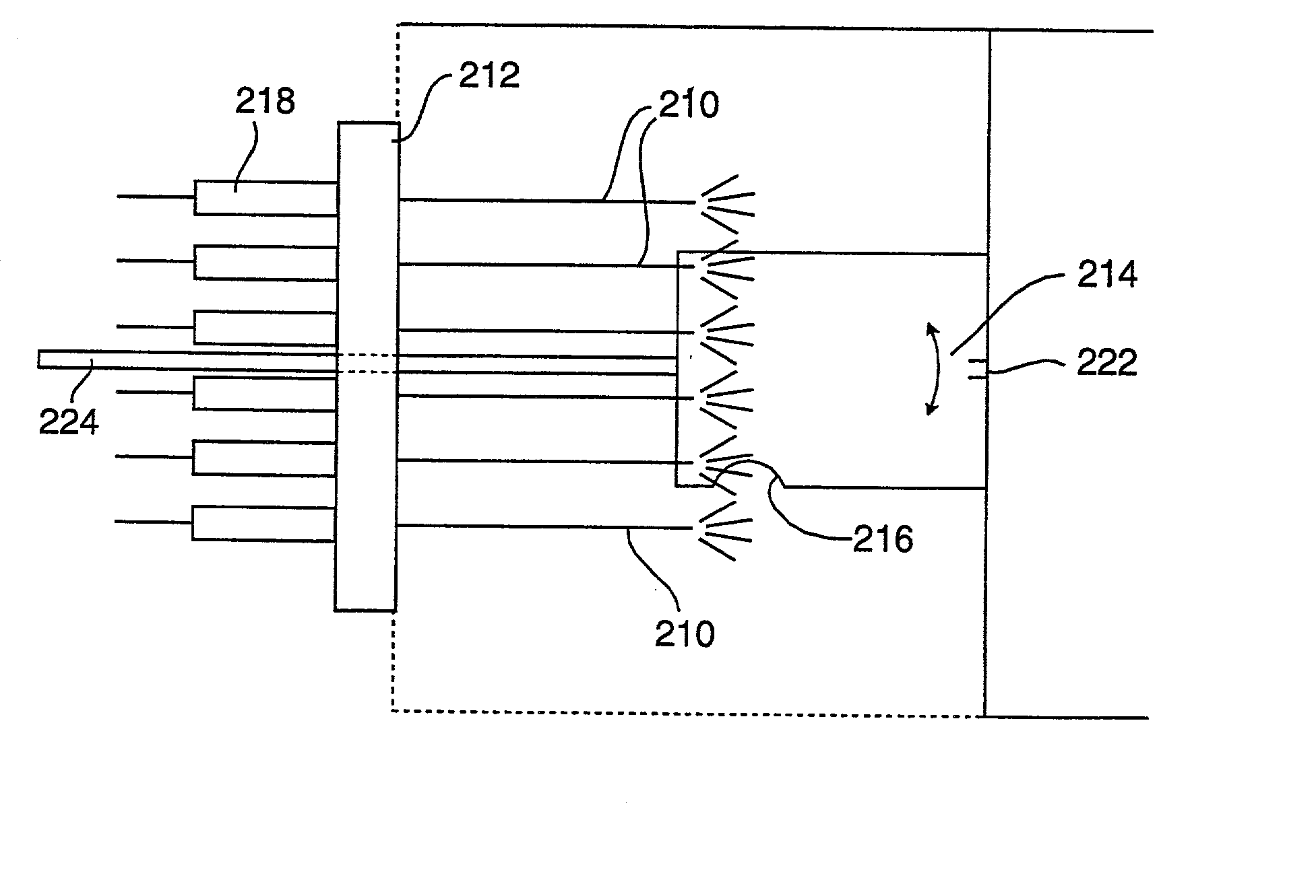 Device for delivery of multiple liquid sample streams to a mass spectrometer
