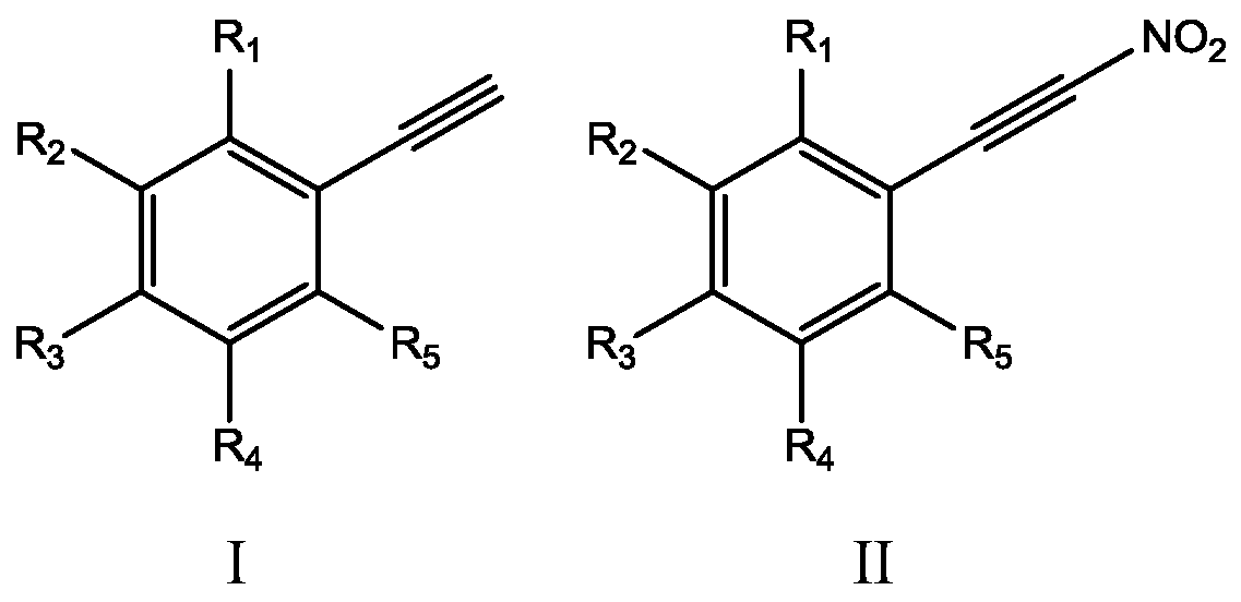 A method for synthesizing (nitroalkynyl) benzene compounds