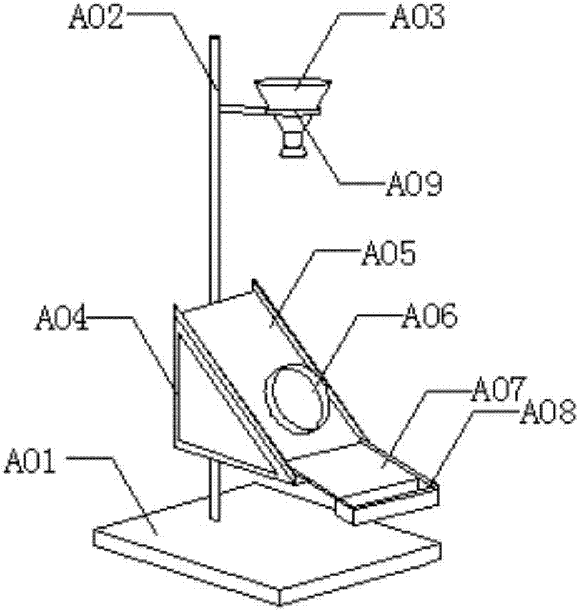 Testing device for hydrophilicity of feather and usage method thereof