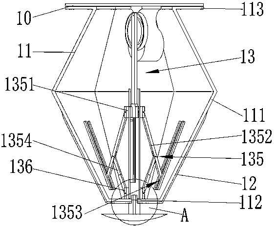 Eccentric groove wheel mechanism driven deformation lamp