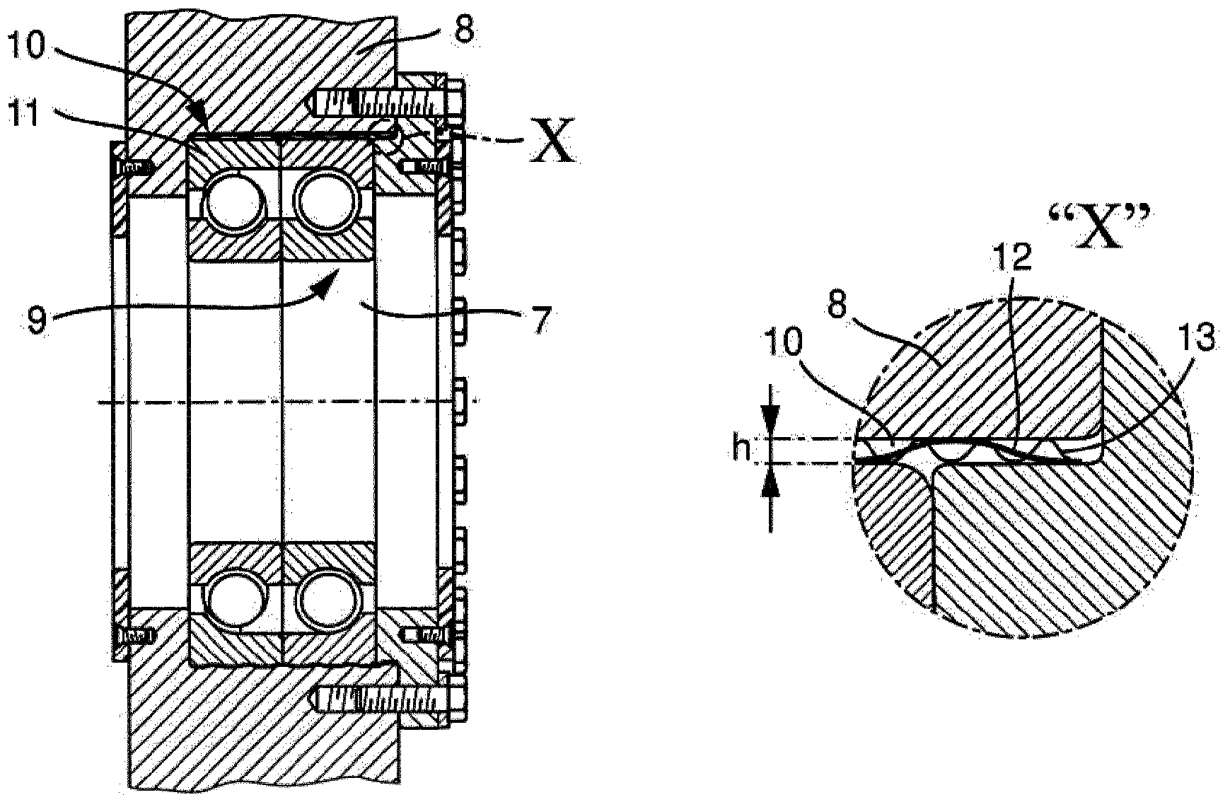 Bearing arrangement with a back-up bearing, in particular for mounting the rapidly rotating shaft of a compressor