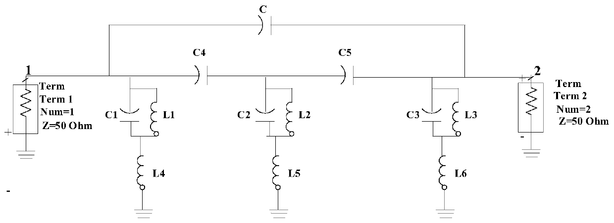 5G high-performance LTCC band-pass filter capable of inhibiting higher harmonics