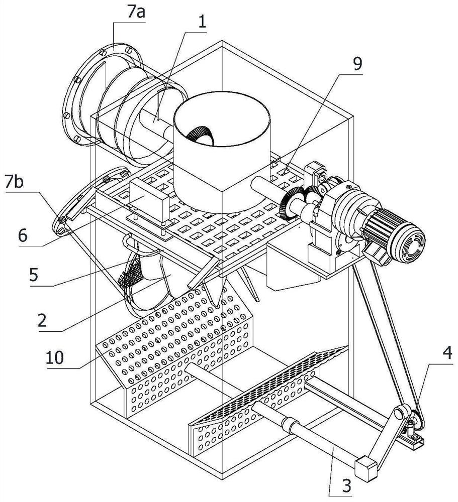 Chemical raw material deposition-removing conveying device and method