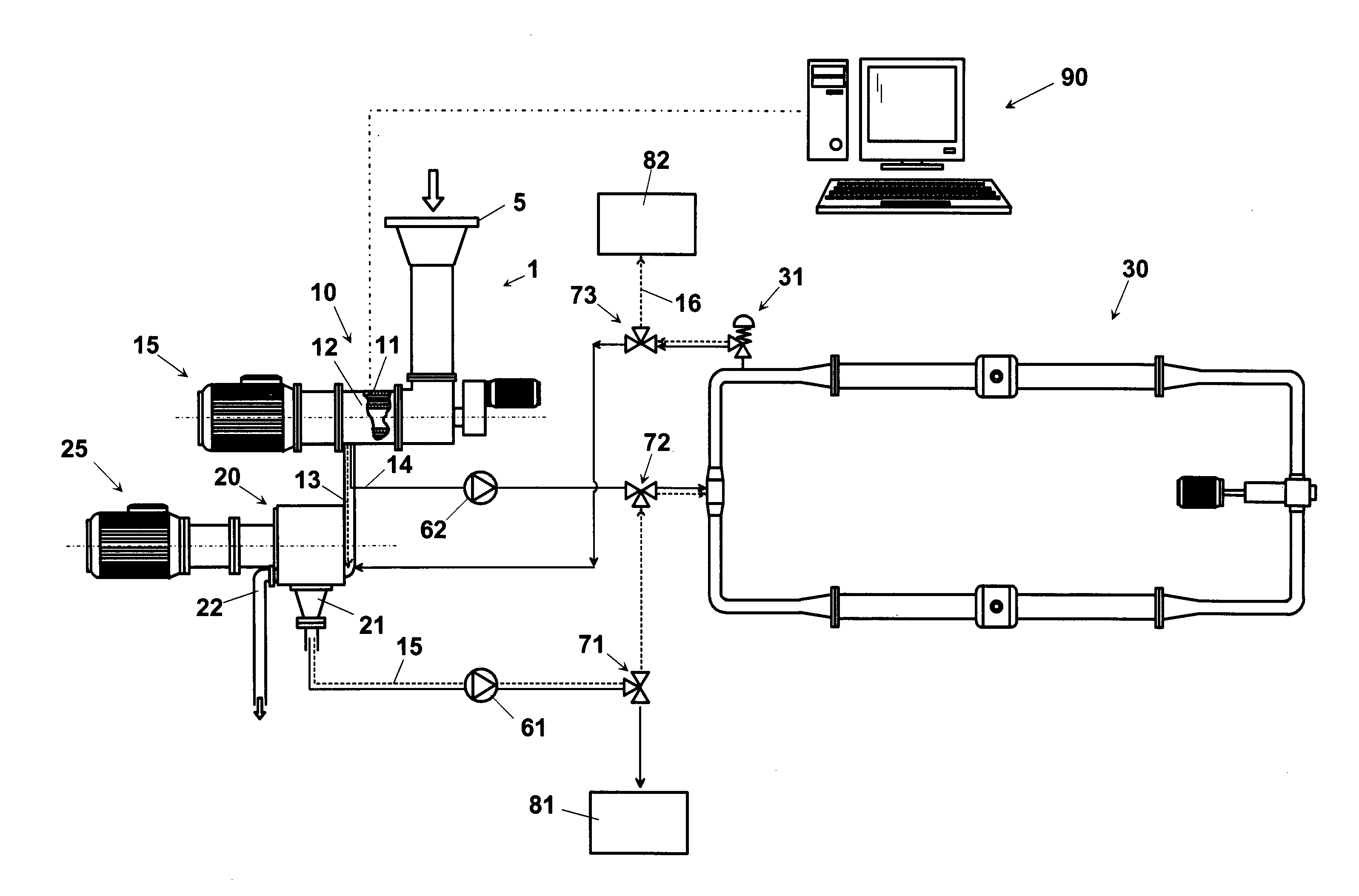 Method and apparatus for extracting puree or juice from a vegetable or animal food