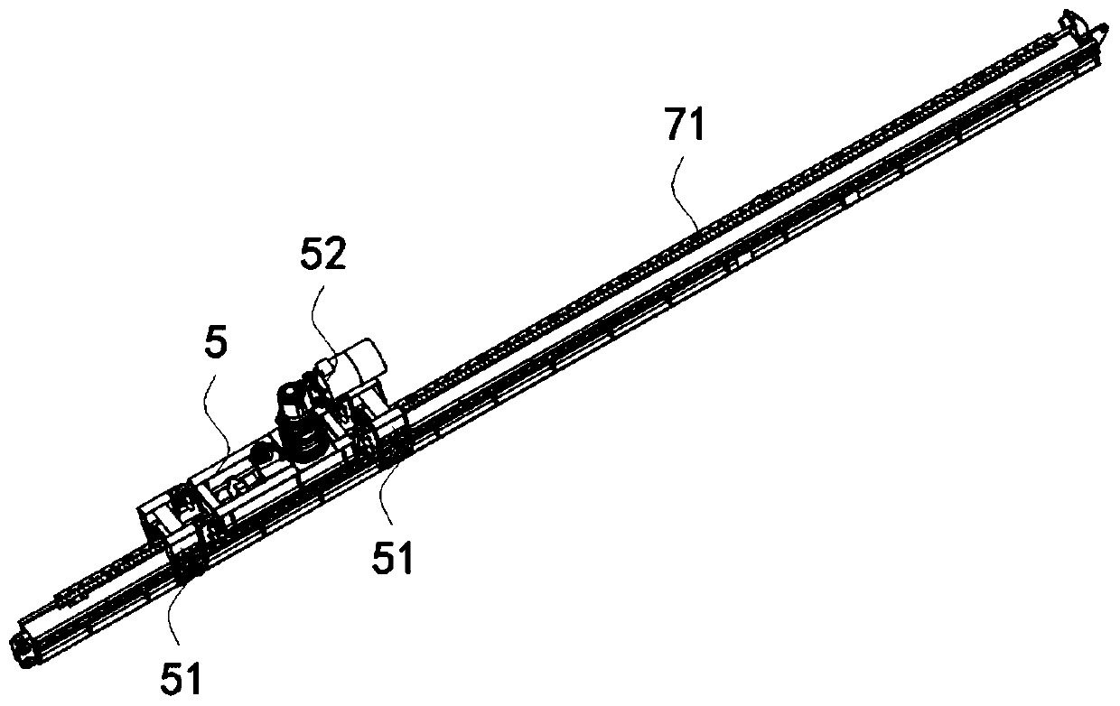 Pulley guide rail assembly method and structure and power catwalk of pulley guide rail assembly structure