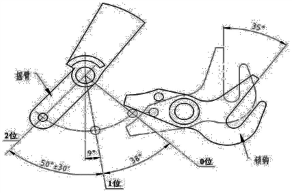 An active rod angle measuring tool and measuring method for a complex connecting rod unlocking mechanism