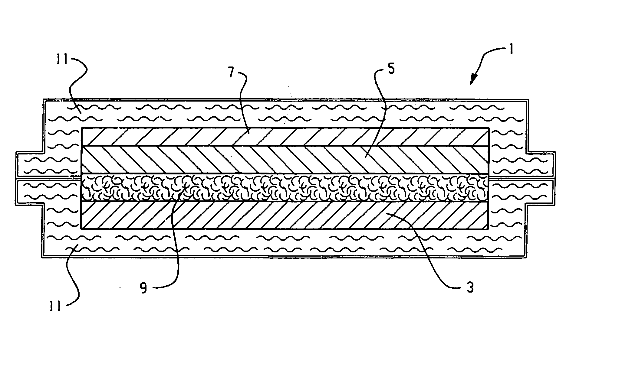 Flexible thin printed battery and device and method of manufacturing same
