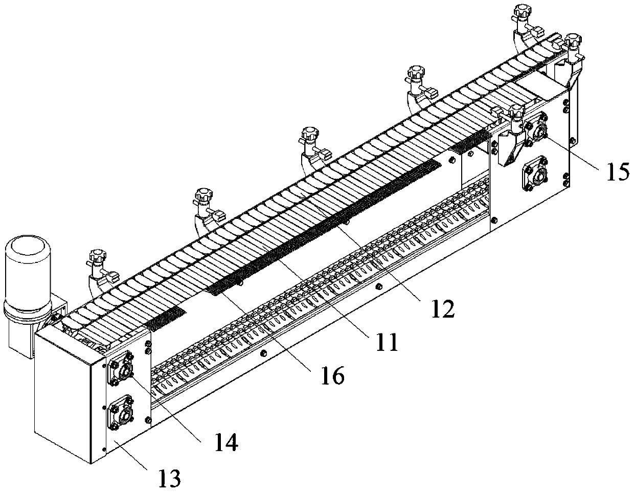 A tunnel transition conveying equipment for conveying beverage bottles