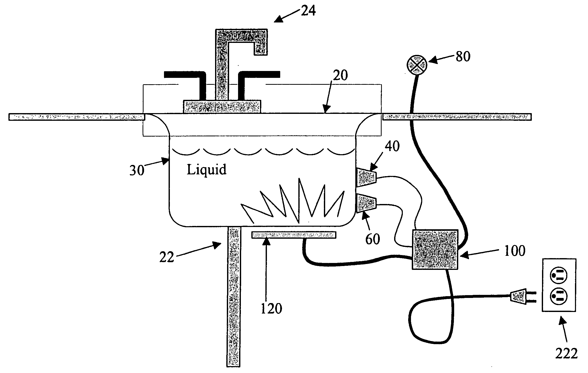 Apparatus for controlling the temperature of the water in a kitchen sink