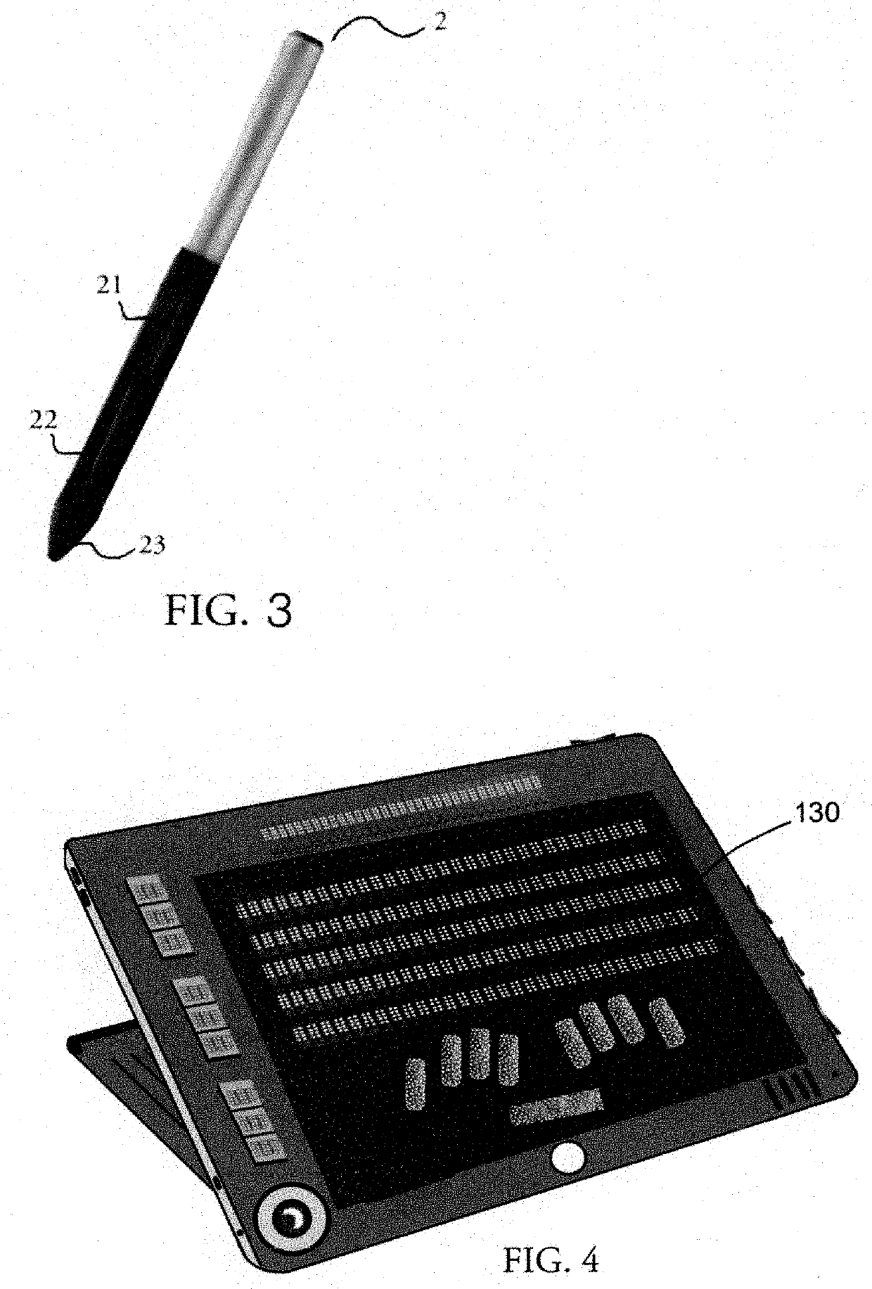 Tactile and visual display with paired and active stylus with means and methods