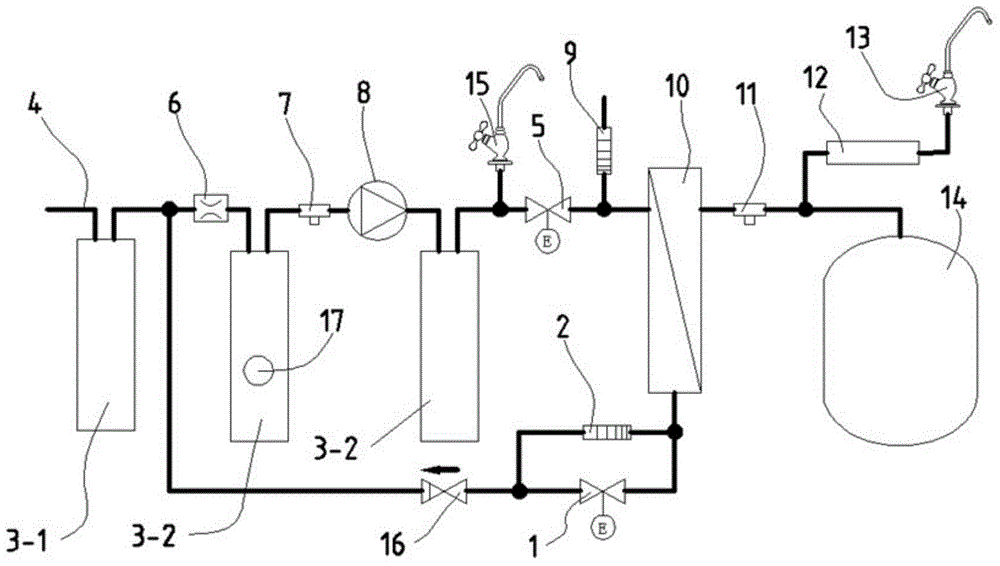 Water-saving reverse osmosis water purifier