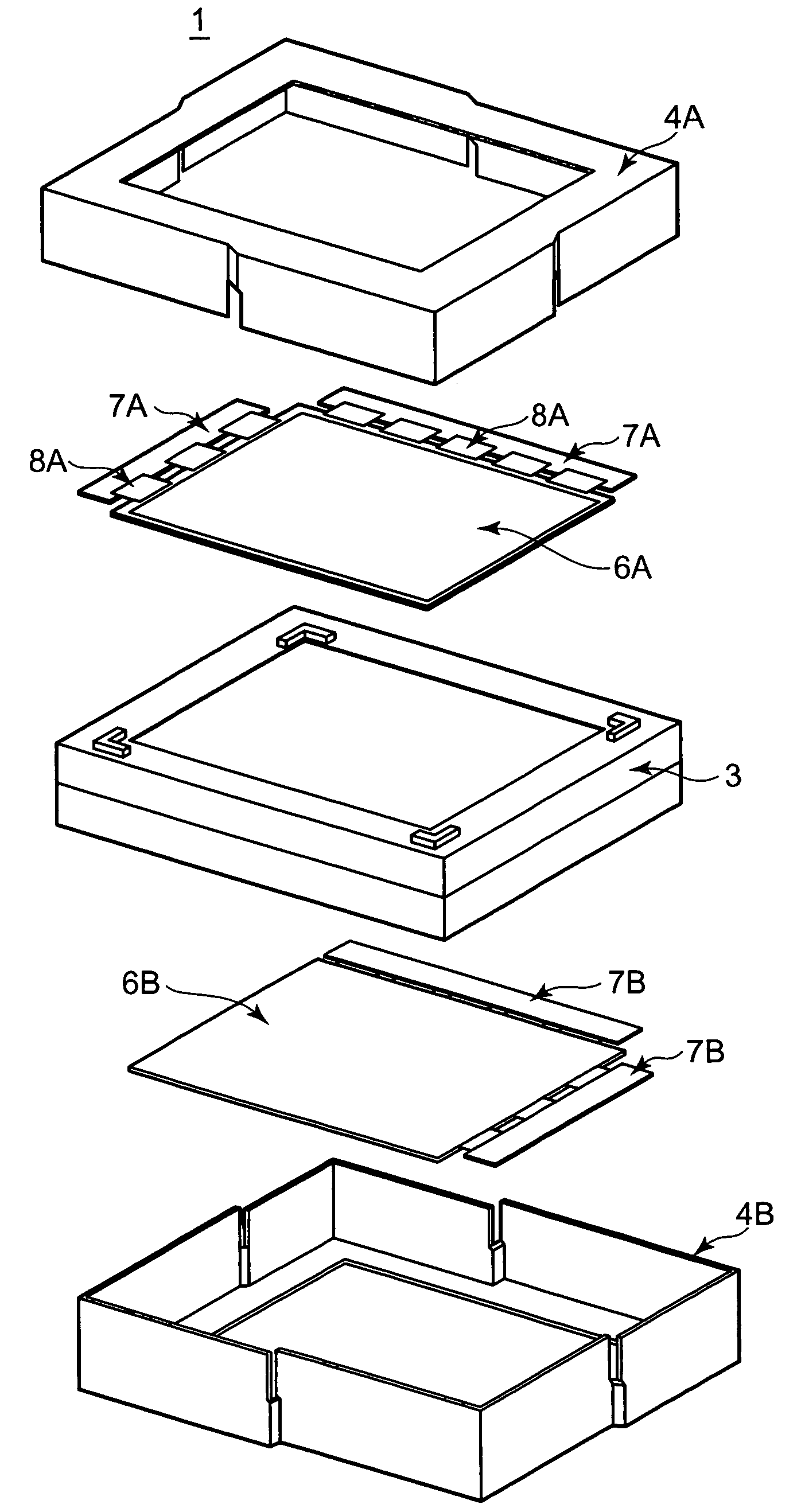 Housing and display device provided with the housing