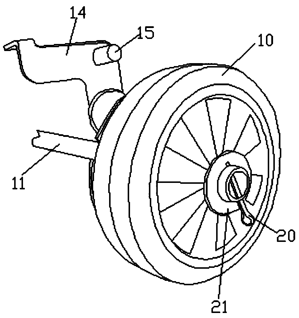 Caster with self-lock mechanism