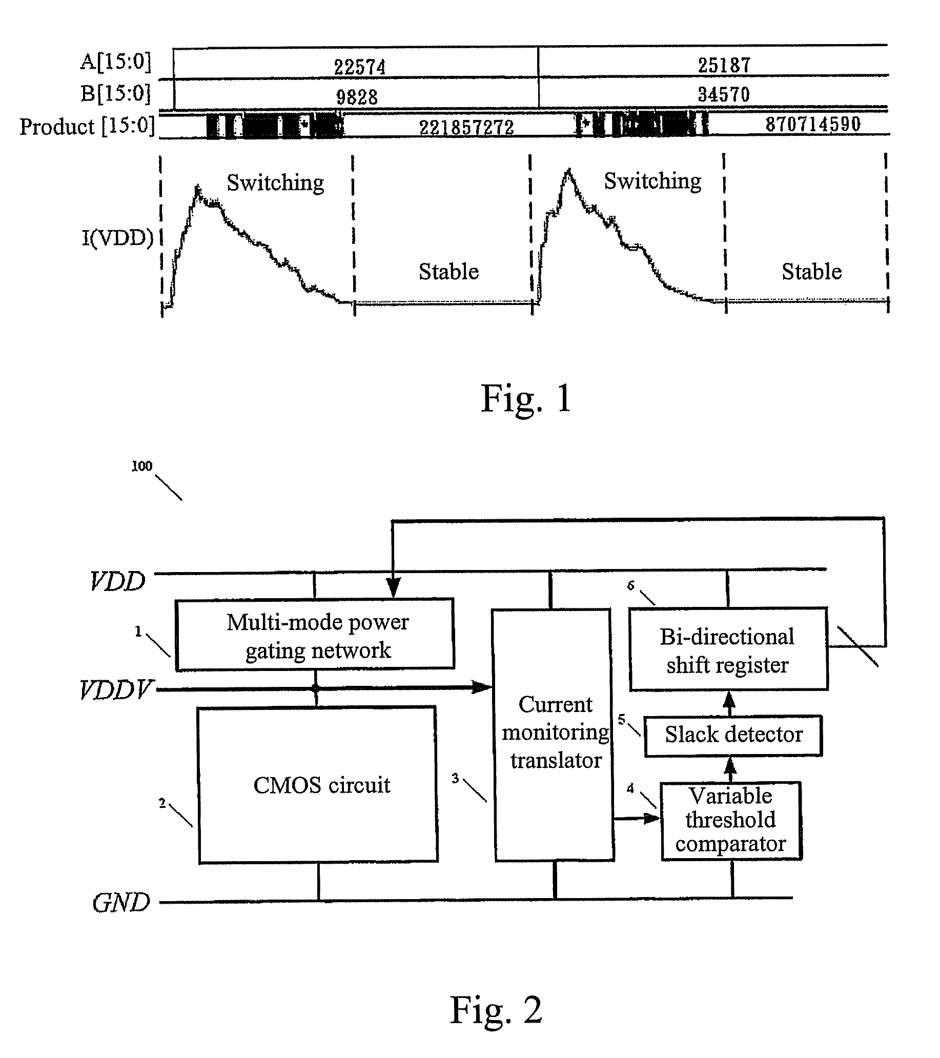 Self-aware adaptive power control system and a method for determining the circuit state