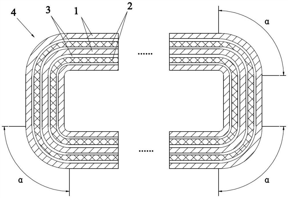 Winding battery cell, battery and battery module structure