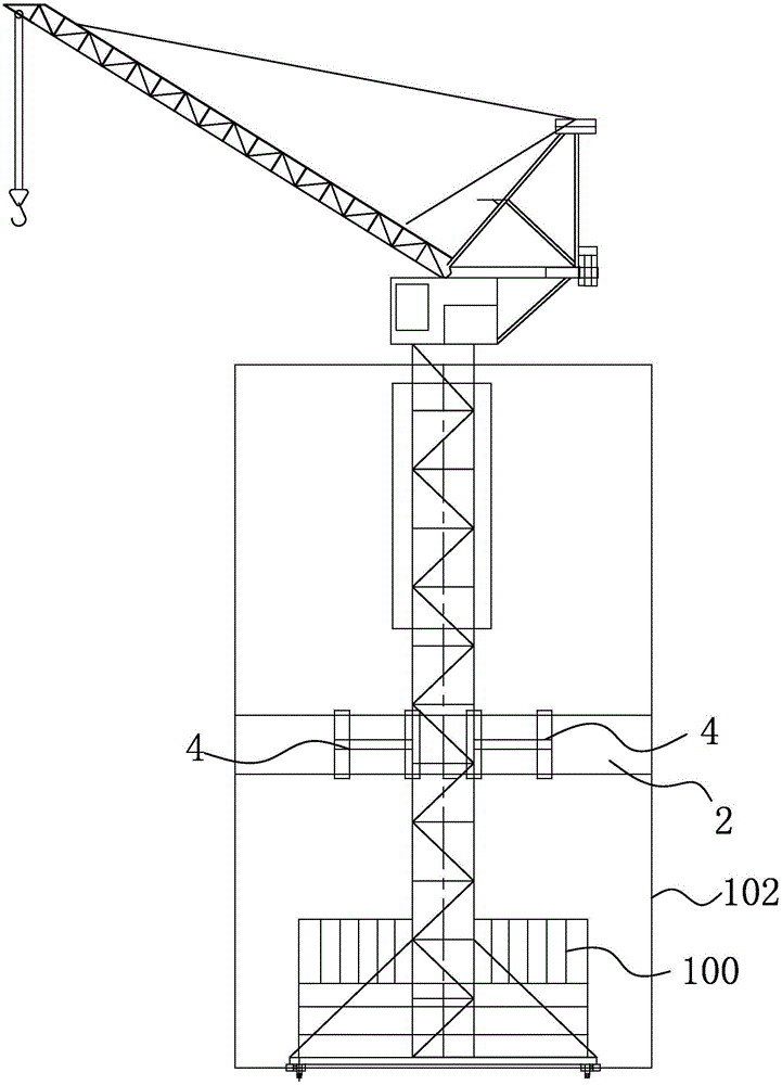 Cross beam supporting system used for tower crane