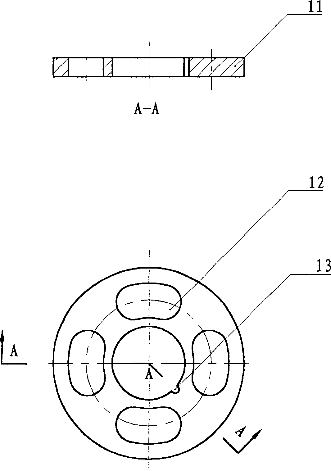 Axial positioning device of heat transfer pipe internal rotation cleaning element