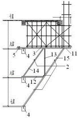 High-altitude large-cantilever concrete structure structural steel supporting platform