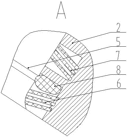 A high-speed roller cone bit bearing helical and reverse helical combined sealing structure