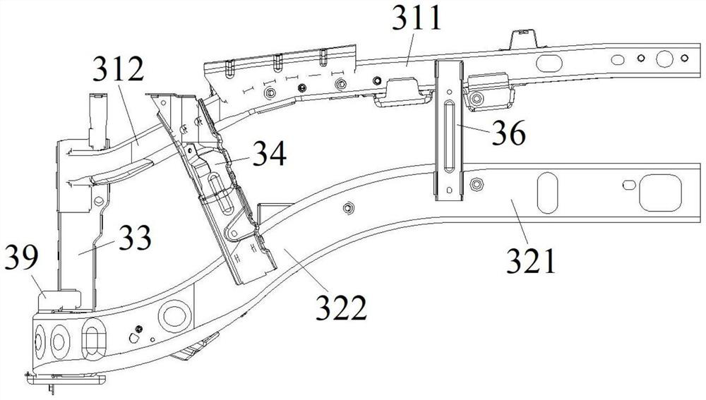 Front cabin longitudinal beam structure of off-road vehicle body