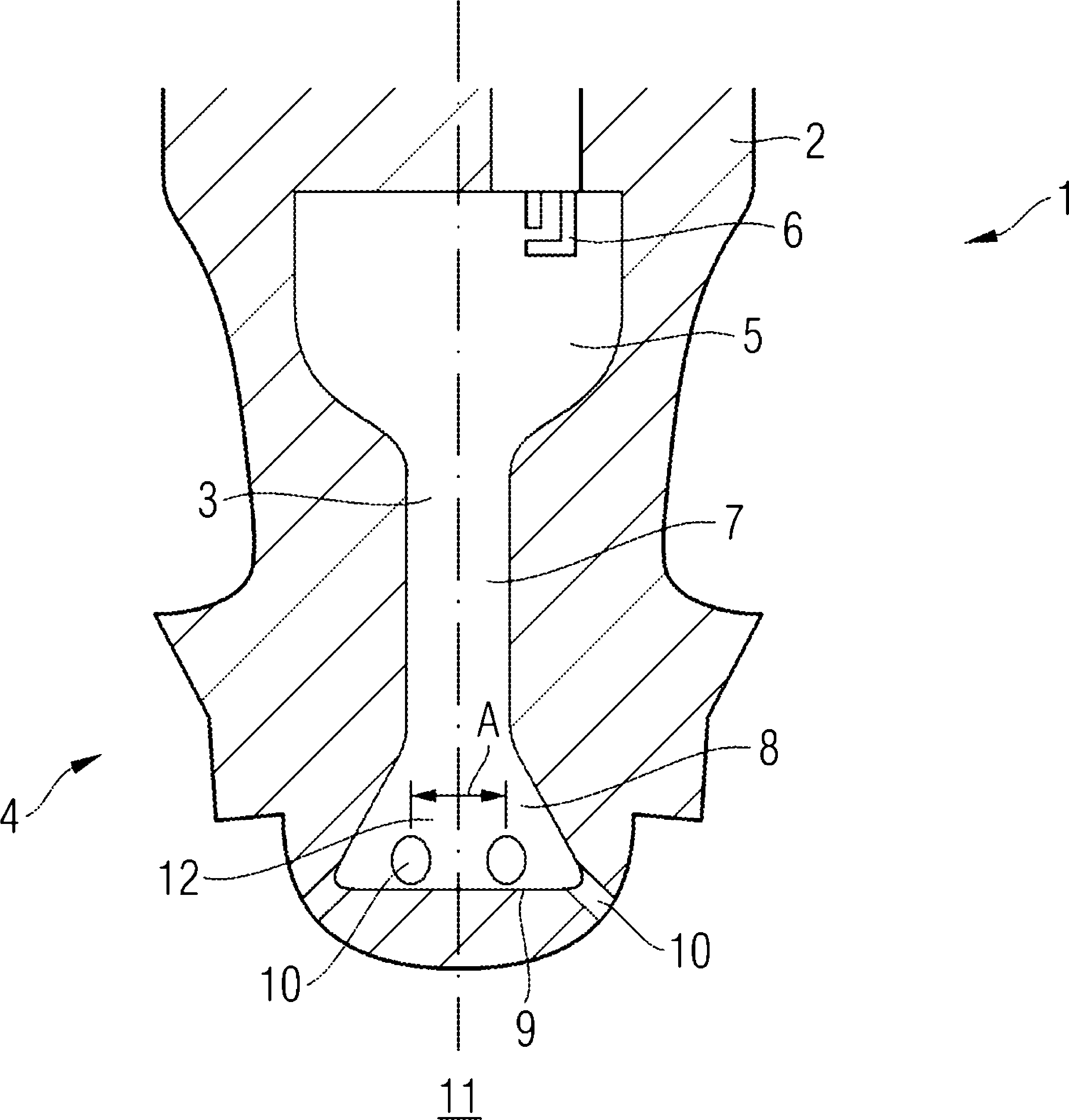 Ignition device for igniting gas mixture in internal combustion engine powered by gas