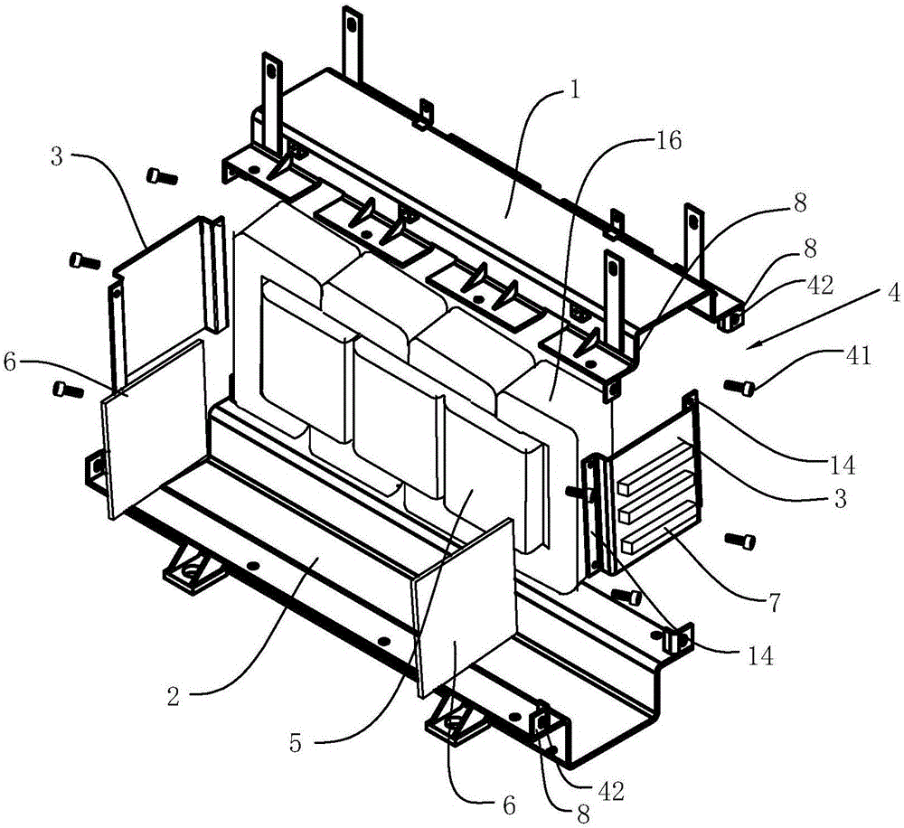 Clamp assembly of amorphous alloy transformer body and amorphous alloy transformer