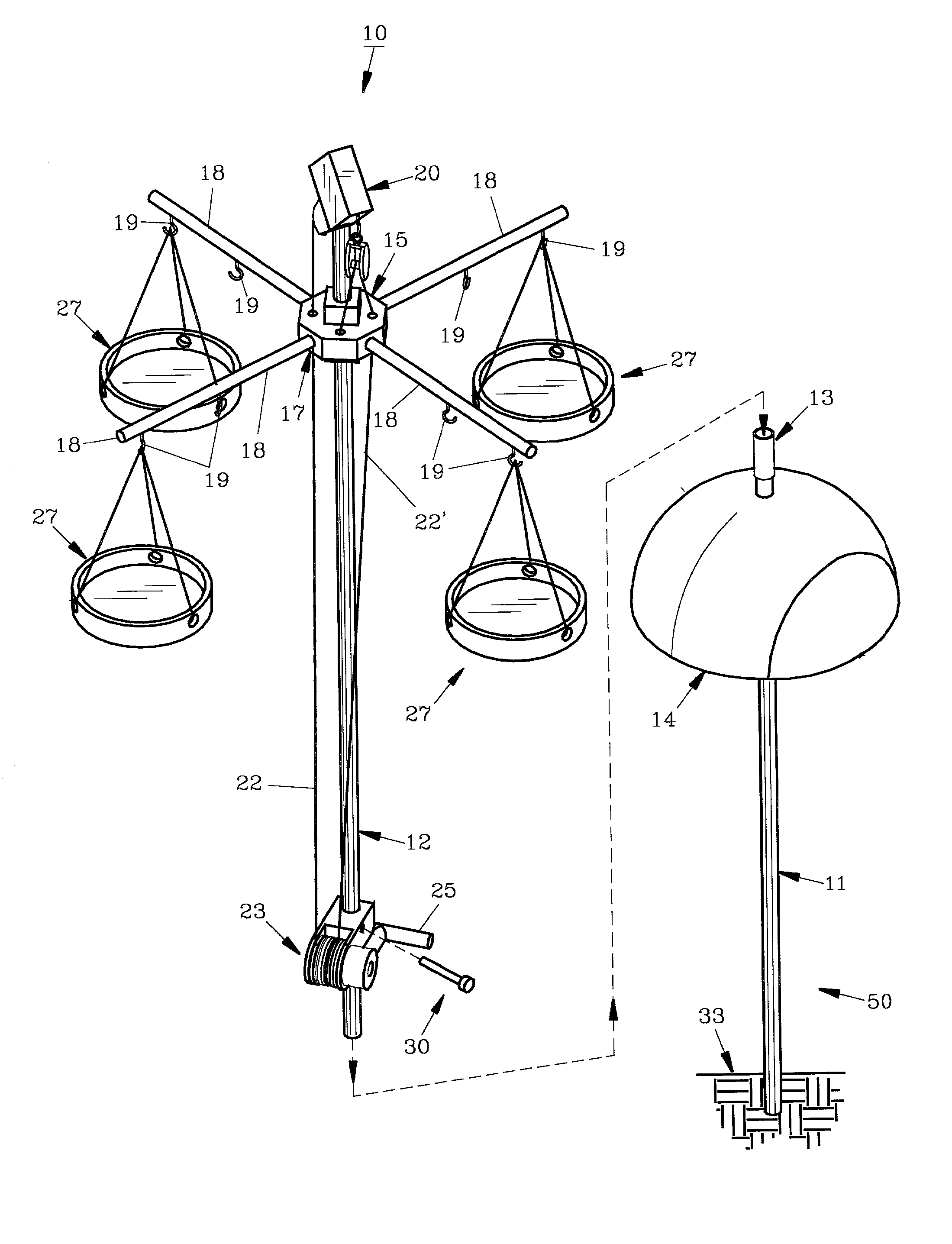 Bird feeder assembly and method