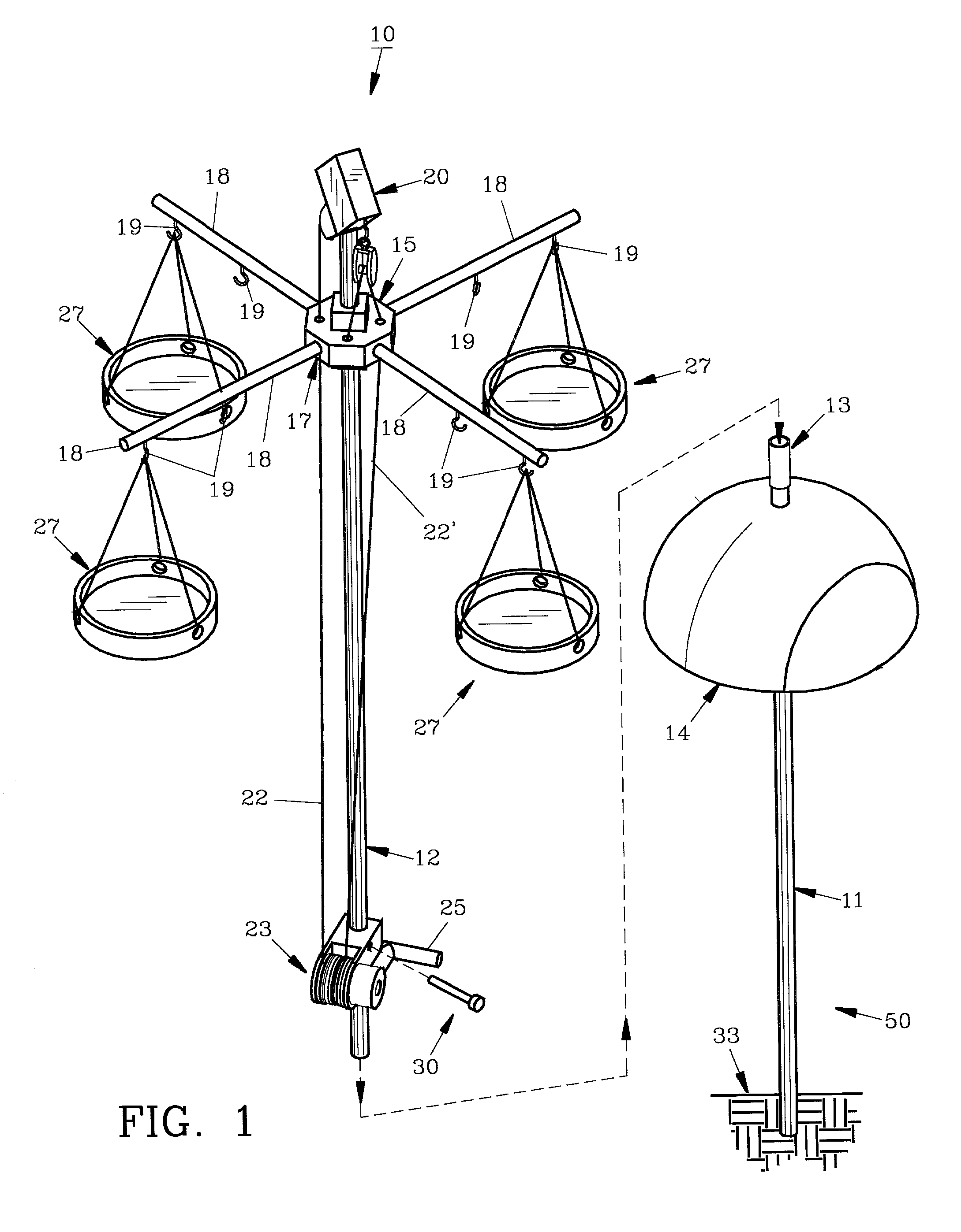 Bird feeder assembly and method