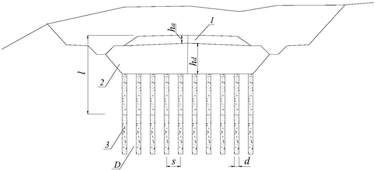 A method for determining the uplift amount after the bottom pile foundation of the saline soil cutting foundation bed is strengthened