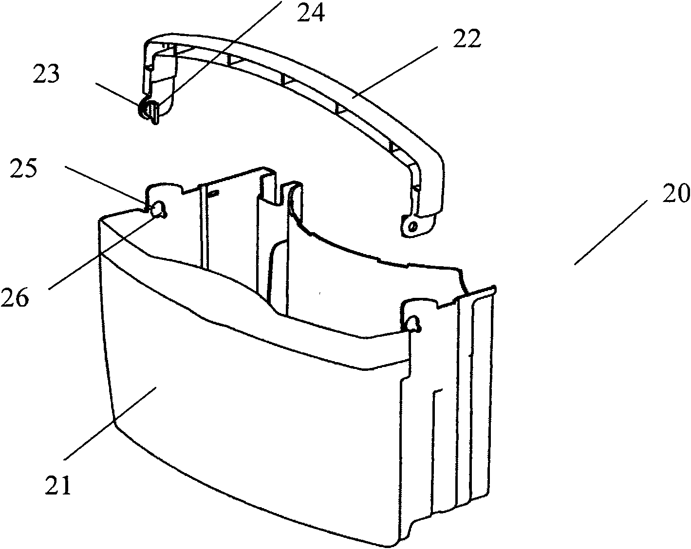 Water-receiving bucket of dehumidifier