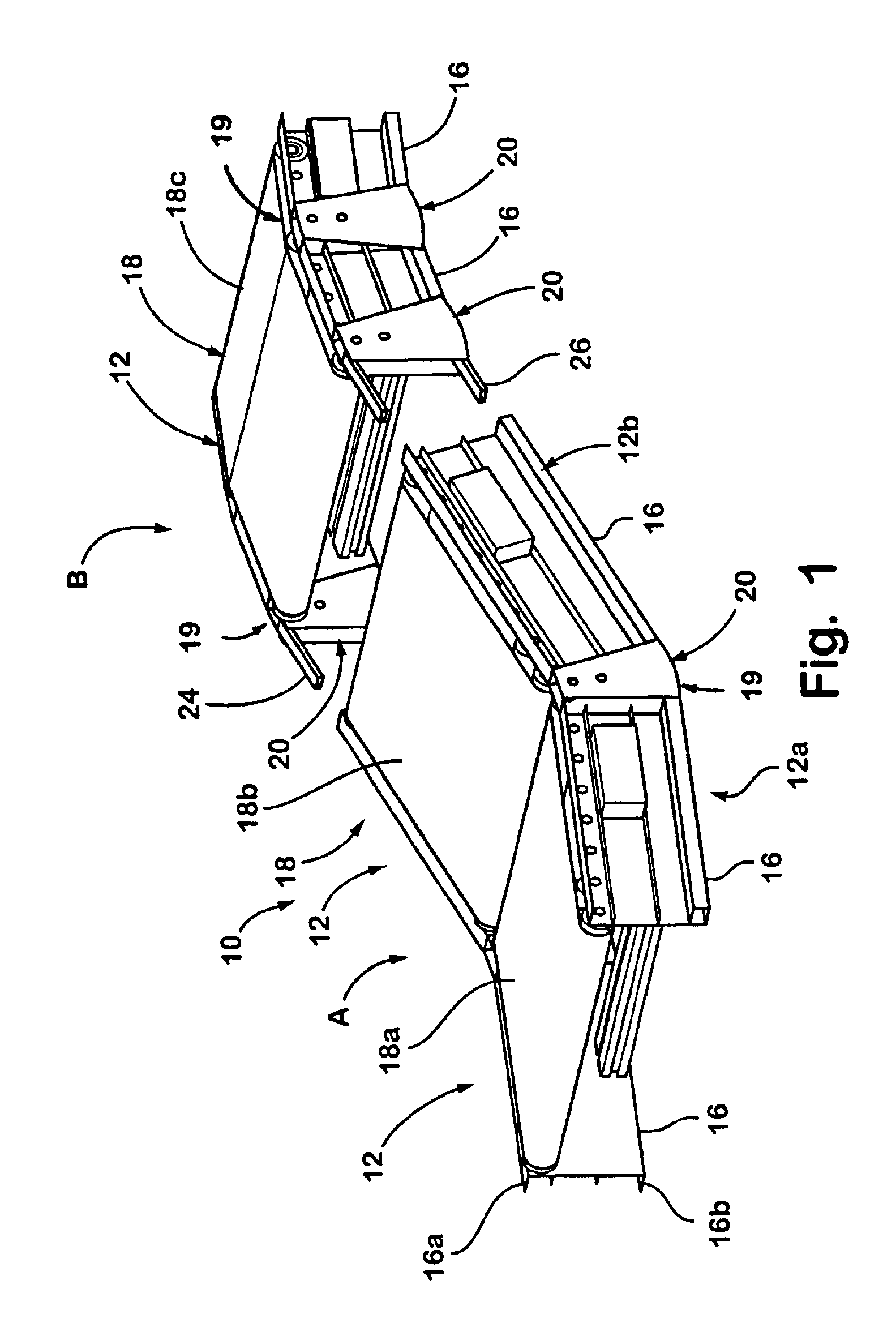 Adjustable connector for nose-over and incline/decline assembly