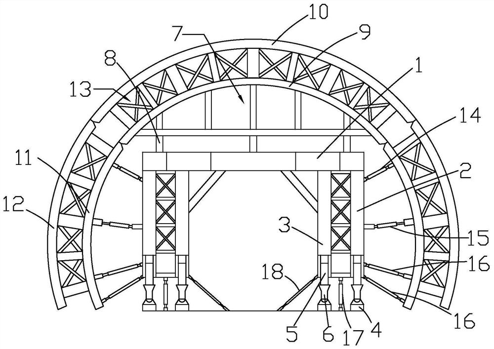 Novel lining trolley for dovetail type large-section tunnel and construction method thereof
