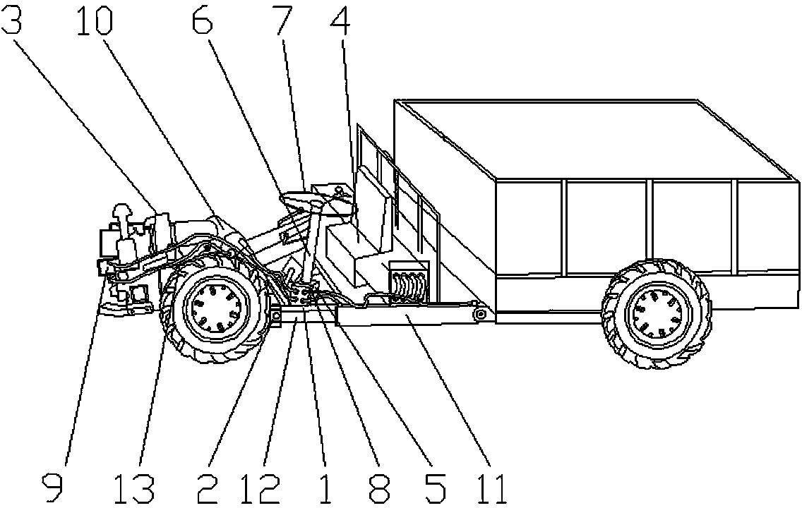 Hydraulic tractor steering device