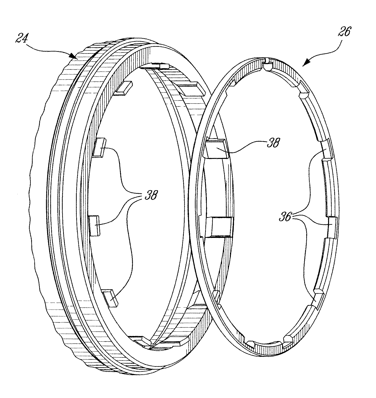 Retaining ring arrangement for a rotary assembly
