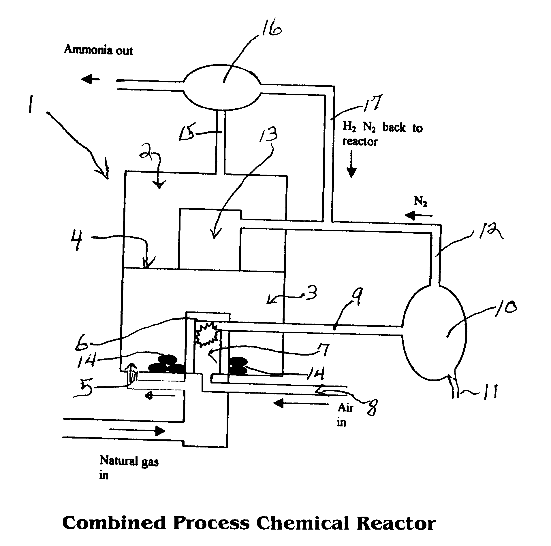 Combined methane decomposition and ammonia formation cell