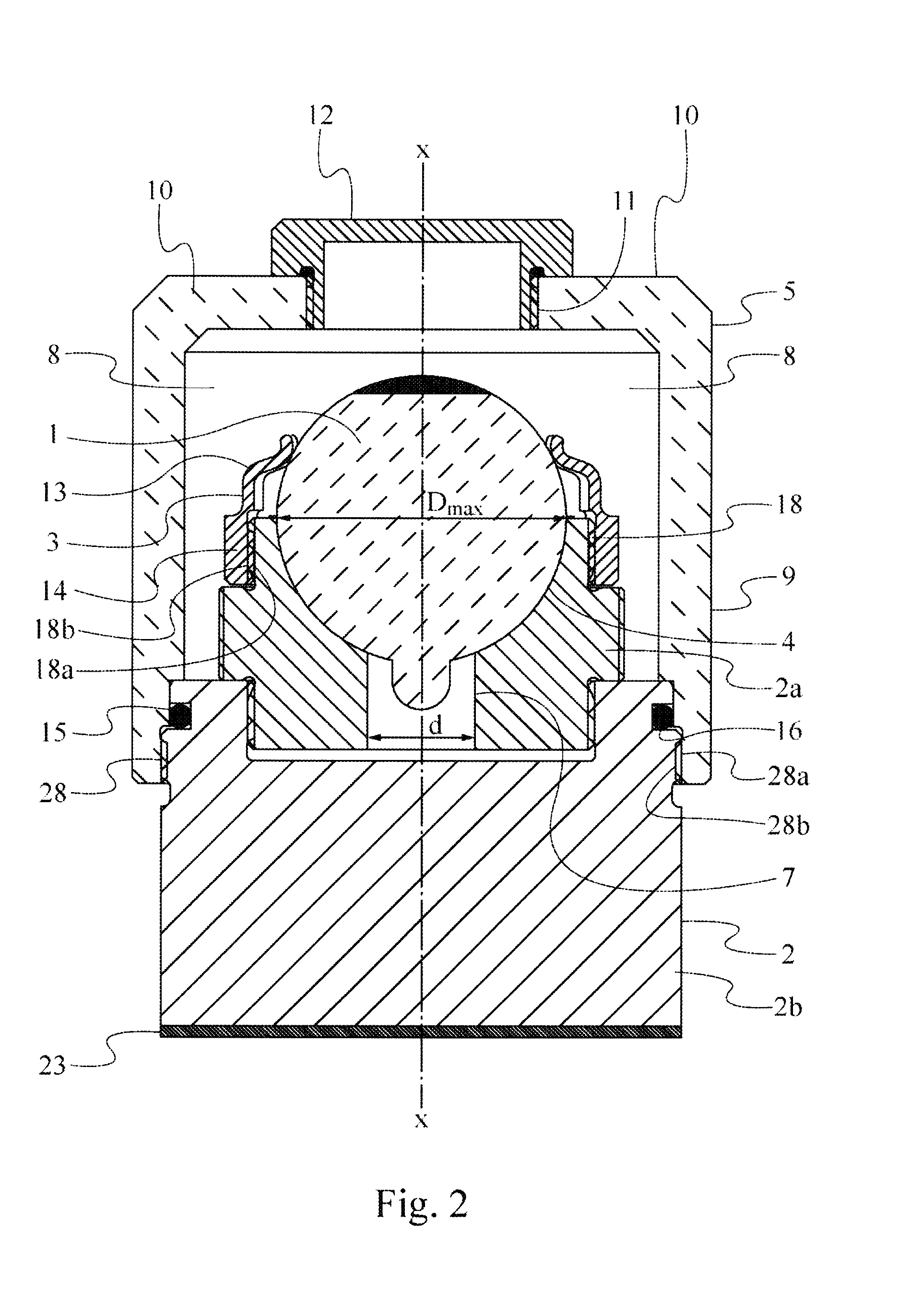 Device for the handling and transportation of an eyeball