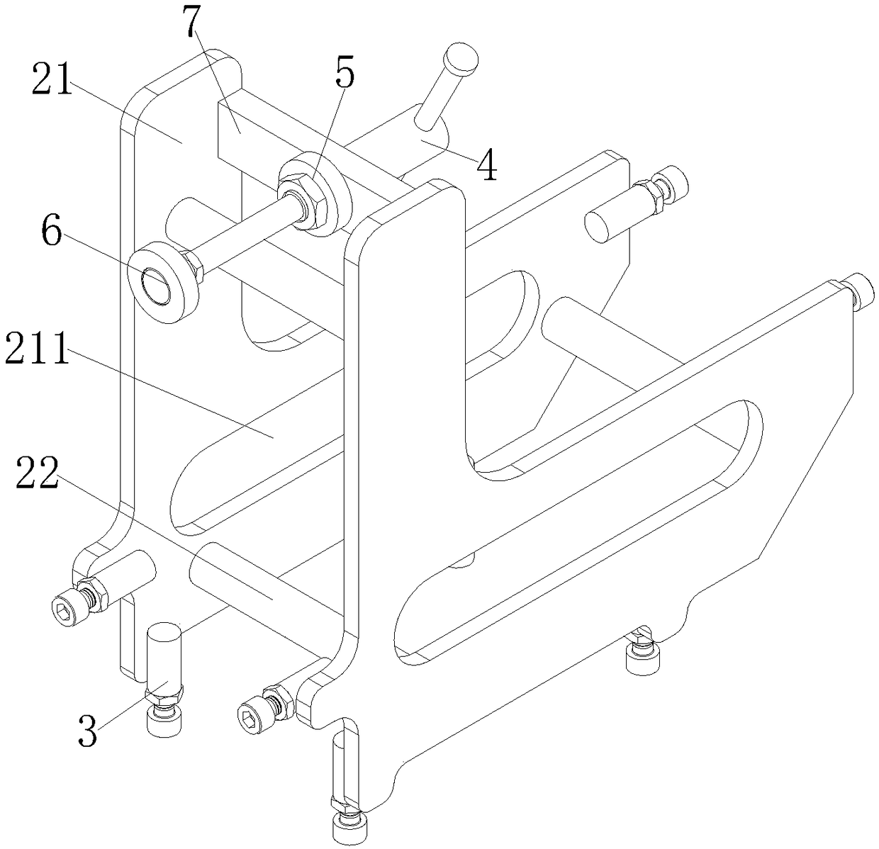 Positioning tool for forklift pedal assembly assembling and welding