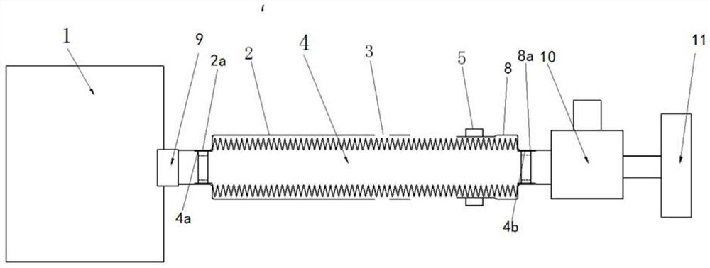 Telescopic and bendable gas monitoring meter connecting structure