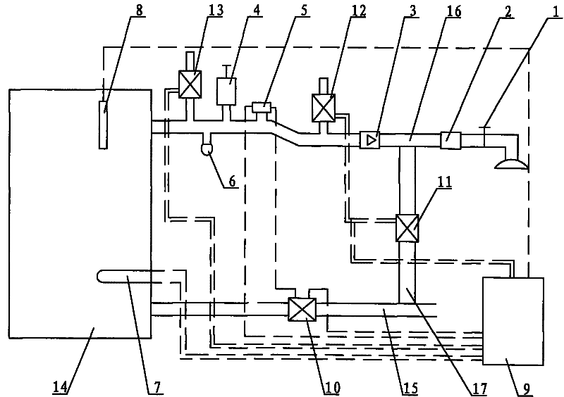 Control system of pressure-limiting glass evacuated solar water heater without water tank