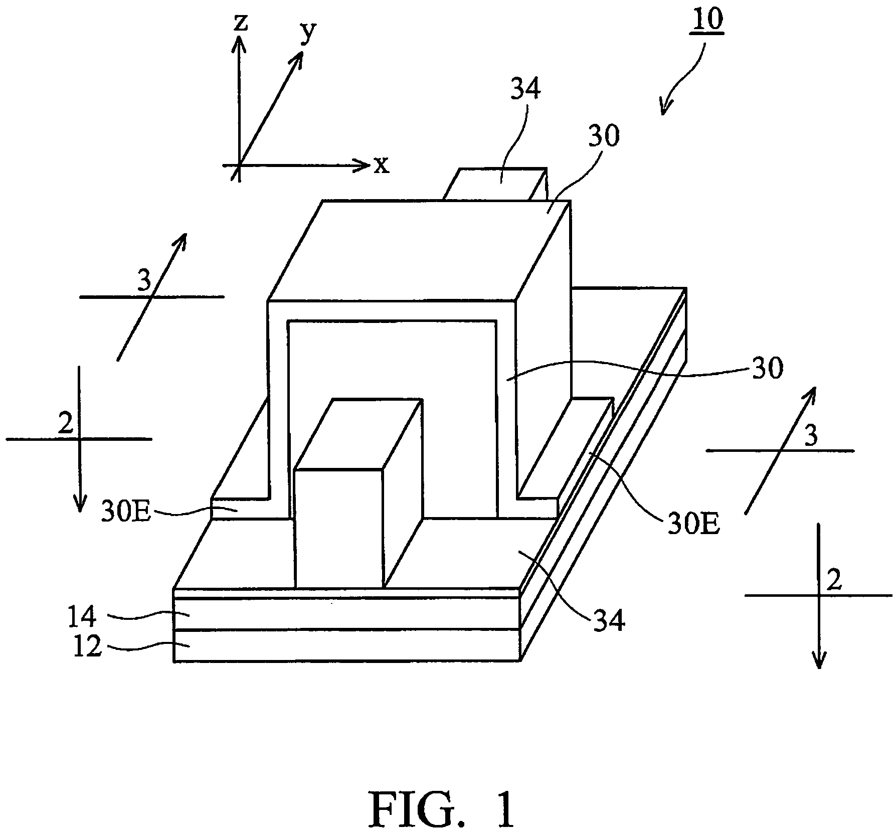 FinFET split gate EEPROM structure and method of its fabrication